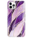 luolnh iPhone 12 Pro Max Case,iPhone 12 Pro Max Case for Girls Women,Gold Glitter Sparkle Marble Design Shockproof Soft Silicone Rubber TPU Bumper Cover Skin Phone Case(Purple Stripe)