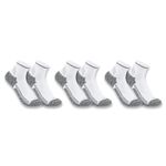 Carhartt mens Force Midweight Sock 3 Pack, White, Large