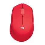 Logitech M330 SILENT PLUS Wireless Mouse, 2.4GHz with USB Nano Receiver, 1000 DPI Optical Tracking, 2-year Battery Life, Compatible with PC, Mac, Laptop, Chromebook - Red