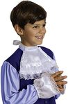 Skeleteen Colonial Lace Jabot Set - White Lace Ruffled Tie Jabot with White Lace Cuffs Set Costume Accessories for Men Women and Children