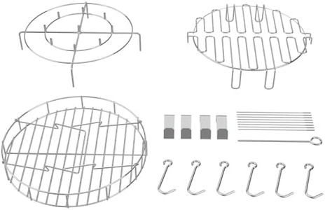 DELSbbq Turkey Fryer Accessories Kit with Bunk Bed Baske for Char-Broil The Big Easy Oil-Less Turkey Fryer, Stand, Skewers, Hooks, Turkey Fryer Roasting Rack for Oilless Turkey Fryer