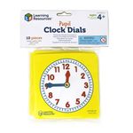 Learning Resources Pupil Clock Dials (Set of 10), Clocks for Kids, Learning to Tell the Time, Analog Clocks with Moveable Hands