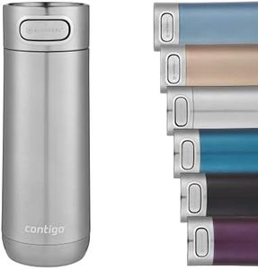Contigo Pinnacle Autoseal Mug Isotherme, Thermos Café Isotherme, Mug en Acier Inoxydable, Bouteille Isotherme, Tasse à Café avec Couvercle sans BPA Facile à Nettoyer; Stainless Steel, 470 ml