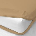 Edenwald Waterproof Mattress Protector Double Size 78x48x10 Depth, Beige, Zipper Encasement Mattress Protector, Edenwald Waterproof Mattress Protector with Zip Chain, Protection Against Kid's Urine