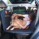 Trio Gato Backseat Extender for Dogs. Car seat Cover with Hard Reinforced Bottom & Mesh. Heavy Duty Hammock, Large Side Flaps- Full Car/SUV Protection- Doors, Backseat & Floor. Waterproof, Washable