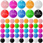 100 Pcs Blank Dog Pet Tags 25 mm for Engraving Aluminum Round Discs Smooth Metal Tag Colorful Double Stamping Tag Pendants with Hole for DIY Craft PET Tag Charm Supplies