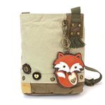Chala Patch Cross-Body Women Handbag, Canvas Messenger Bag - Fox - Sand