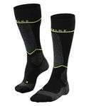 FALKE Men's SK Energizing Wool M KH Breathable With Compression 1 Pair Skiing Socks, Black (Black-Lightning 3171) - Calf circumference W4, 8.5-11