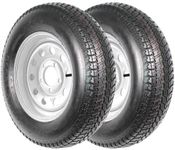 ST205/75D15 Trailer Tires, 5 Lug Tires, 6PR Load Range C, 15in Fuel-saving Designed Trailer Tires 205 75 15 for Travel/Camper/Landscape/Cargo/Utility/Boat/Horse/Farm/Hauler Trailer(Pack of 2)