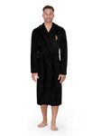 U.S. Polo Assn. Men's Super Soft Plush Robe, Size Large/X-Large, Black