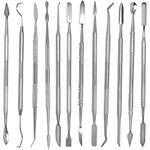 MMOBIEL 12 Pcs Stainless Steel Wax Carving Set Wax Carvers Chisel Tools Double-Ended Polymer Scar SFX Makeup Clay Tools Fruit Carving - Pumpkin - Melon Carving - Dental Tools