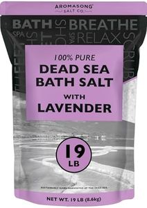 Aromasong Pure Dead Sea Salt for Soaking with 100% Natural Lavender, 19 LB - Spa Bath Salt Fine Grain - Body Wash Scrub - Soak for Women & Men- Bulk Resealable Pack (Packaging May Vary)