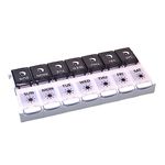 REOOHOUSE Pill Box Twice a Day Weekly, Open one lid to Fill 14 compartments for a New Push-to-Open Organizer for Vitamin Capsule Supplements (Blackwhite)