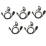 Walike Talkie Earpiece with Mic G Shape Adjustable Volume Headset Compatible with Midland GXT1000VP4 LXT500VP3 LXT600VP3 GXT1050VP4 GXT1000XB (5 Pack)