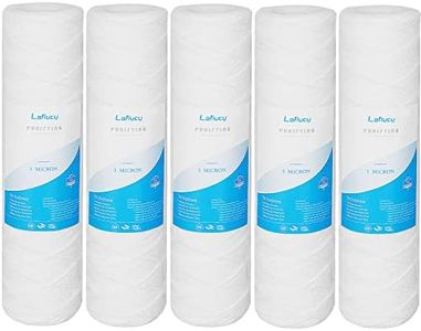 Lafiucy Cartuccia filtro per acqua di sedimenti avvolti da 1 micron, confezione da 5, per filtrazione di sedimenti da 10 pollici x 2,5 pollici per l'intera casa