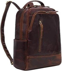 STILORD 'Aiden' Vintage Leather Backpack Unisex Modern Backpack for Men and Women 13.3 Inch Laptop Daypack Daypack Work Uni Business Leisure Genuine Leather Medium, Porto - Cognac, M, Rucksack