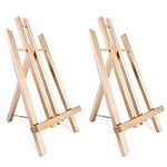 Tabletop Art Easel Set, Ohuhu 14" Tall Display Stand A-Frame Mini Wood Painting Easels for Kids Artist Adults Students Classroom Table top Display, 2-Pack, DIY Gift