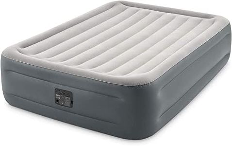 INTEX 64126NZ Dura-Beam Plus Essential Rest Air Mattress: Fiber-Tech – Queen Size – Built-in Electric Pump – 18in Bed Height – 270kg Weight Capacity