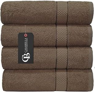 Casabella Pack of 2 Large Jumbo Bath Sheets 100% Egyptian Combed Cotton Big Beautiful Towels (2 Bath Sheet, Truffle)