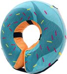 Kremboss Soft Dog Cone Collar Set - Donut Cone for Dogs to Stop Licking, Inflatable Dog Cone Alternative After Surgery with Squeaky Toy Set, Machine Washable, Maintains Clear Vision, Large (12"-18")