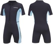 Aunua Children's 2mm Youth Swimming Suit Shorty Wetsuits Neoprene for Kids Keep Warm(7025 BlackBlue 3)