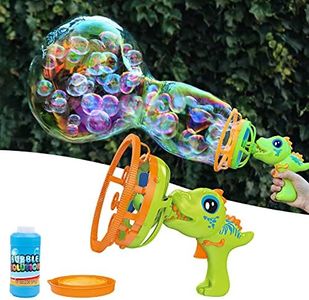 Machine à Bulles, Dinosaures Pistolet à Bulles avec Solutions, Machines à Bulles de Savon Automatique Portable Jouet à Bulles pour Enfant 3 4 5 6 7 8 9 10 Ans Garçons Filles Pâques Cadeau