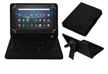 Acm USB Keyboard Case Compatible with Amazon Fire Hd 10 Plus 2021 Tablet Cover Stand Study Gaming Direct Plug & Play - Black