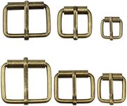 Hysagtek Brass Buckles 60 Pcs Roller Buckles Belts Hardware Pin Buckle for Bags Leather Belt Strap Hand DIY Accessories, 6 Size - 1.3'', 1.18", 1", 0.79", 0.67", 0.51" Bronze Metal