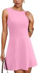 WIHOLL Womens A Line Mini Dress Boat Neck Y2K Teen Girls Cute Little Short Going Out Date Night Elegant Cocktail Graduation Dresses 2025 Light Pink M