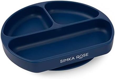 Simka Rose Baby Suction Plates for Baby & Toddler Plates Silicone Plate Baby Baby Dishes- BPA Free Silicone Divided Design Microwave & Dishwasher Safe - Baby Led Weaning Supplies Utensils (Pack of 1)