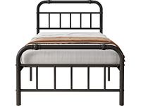 FSCHOS Twin-XL-Bed-Frames-with-Headboard & Footboard, 14 Inch High, Metal Platform XL-Twin-Bed-Frame, Premium Steel Heavy Duty Bed Frame No Box Spring Needed, Easy Assembly, Black