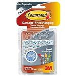 Command Round Cord Clips, Clear, 10