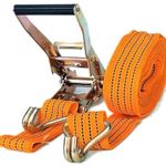 LIFTMOVE Heavy Duty Ratchet Cargo Strap, 50mm x 10Mtrs (BS - 5000 Kgs), Black, Steel, J-Hook, Compatible with Truck, Trailer, RV