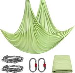 PRIOR FITNESS Aerial Yoga Hammock 5.5 Yards Aerial Silks Aerial Yoga Swing with Certified Rigging Hardware Include Carabiner Daisy Chain for Improved Yoga Inversions Flexibility Core Strength