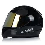 LS2 FF353 RAPID-II FULL FACE MOTORCYCLE URBAN TOURING SCOOTER SPORTS CRASH MOTORBIKE HELMET ECE APPROVED, GLOSS BLACK WITH FREE DARK VISOR (M)