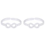 Nemichand Jewels Pure 925 Sterling Silver Infinity (Leg Finger Rings) Chandi Bichiya Toe Ring For Women