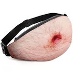 Funny Gag Gifts White Elephant Gift Dad Belly Pack,Christmas Gag Gifts Exchange,Fake Belly 3D Waist Bag for Mom,Dad,Sister,Brother,Friends, Orange, One_Size, Thin Hair