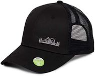 Ecofera Men's Eco-Friendly Snapback Trucker Hat Baseball Cap (Black Embroidery)