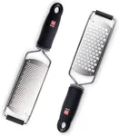 DI ORO Graters for Kitchen - Cheese Grater Handheld - Zester Grater with Handle - Stainless Steel Cheese Grater and Lemon Zester for Kitchen Use - Dishwasher Safe and Easy to Use Cheese Shredder Set