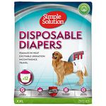 Simple Solution Disposable Dog Diapers for Female Dogs, Super Absorbent Leak-Proof Fit with Wetness Indicator for Excitable Urination, Incontinence or females in heat - 12 pack