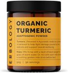 Erbology Organic Turmeric Powder 90g - 90 Servings - 5.5% Curcumin - No Additives or Preservatives - Sustainably Sourced Straight from Farm in India - Small Batch - Vegan - GMO-Free
