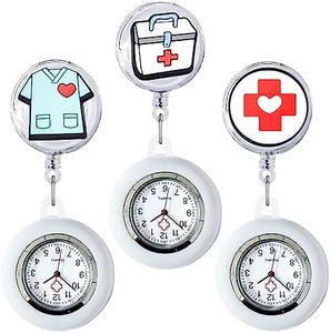 Reloj de enfermera, 3 unidades con clip, reloj de enfermera, reloj de enfermería, reloj de enfermería, funda de silicona elástica, con luminoso, para mujer, reloj de bolsillo, funda de silicona