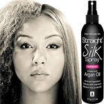 JuniorLabs Straight Silk Spray with Moroccan Argan Oil | Hair Straightening Protector | Thermal Heat Protectant | Styling Treatment | Flat-Iron | Hot Blow-Dry | Cruelty Free | MADE IN USA | 6 oz