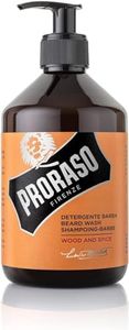 Proraso Champú barba Wood & Spice, 500 ml, champú hidratante profesional para el cuidado barba hombre que elimina las impurezas con aroma refrescante