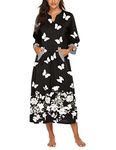 Ekouaer House Dress for Women Zipper Front Robes House Coat Comfy Loungewear Plus Size Bathrobe Long Nightgown Sleepwear Duster Coat With Pockets