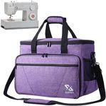 Golkcurx Sewing Machine Case with Removable Padding Pad, Tote Bag for Sewing Machine with Shoulder Strap for Most Standard Singer, Brother, Janome, Purple