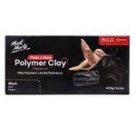 Mont Marte Make n Bake Polymer Clay Signature Black 400g (14.1oz) Block, Bake in Oven, Soft and Smooth, Sculpting, Craft, DIY Décor, Jewellery