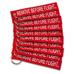 Apex Imports AIXEPA 10x Remove Before Flight Red/White Key Chain 5.5" x 1" (10 Pack), Red, 5.5" x 1"