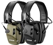 ZOHAN 054 Electronic Shooting Ear Protection with 4X Sound Amplification, Slim Active Noise Reduction Earmuffs for Gun Range