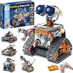 Sillbird Robot Building Kit with Remote Control STEM Gifts for Kids Boys Age 8-12, Coding Technic Robotics Toy for Birthday - Buildable 5in1 Models with 488 Pieces - Orange